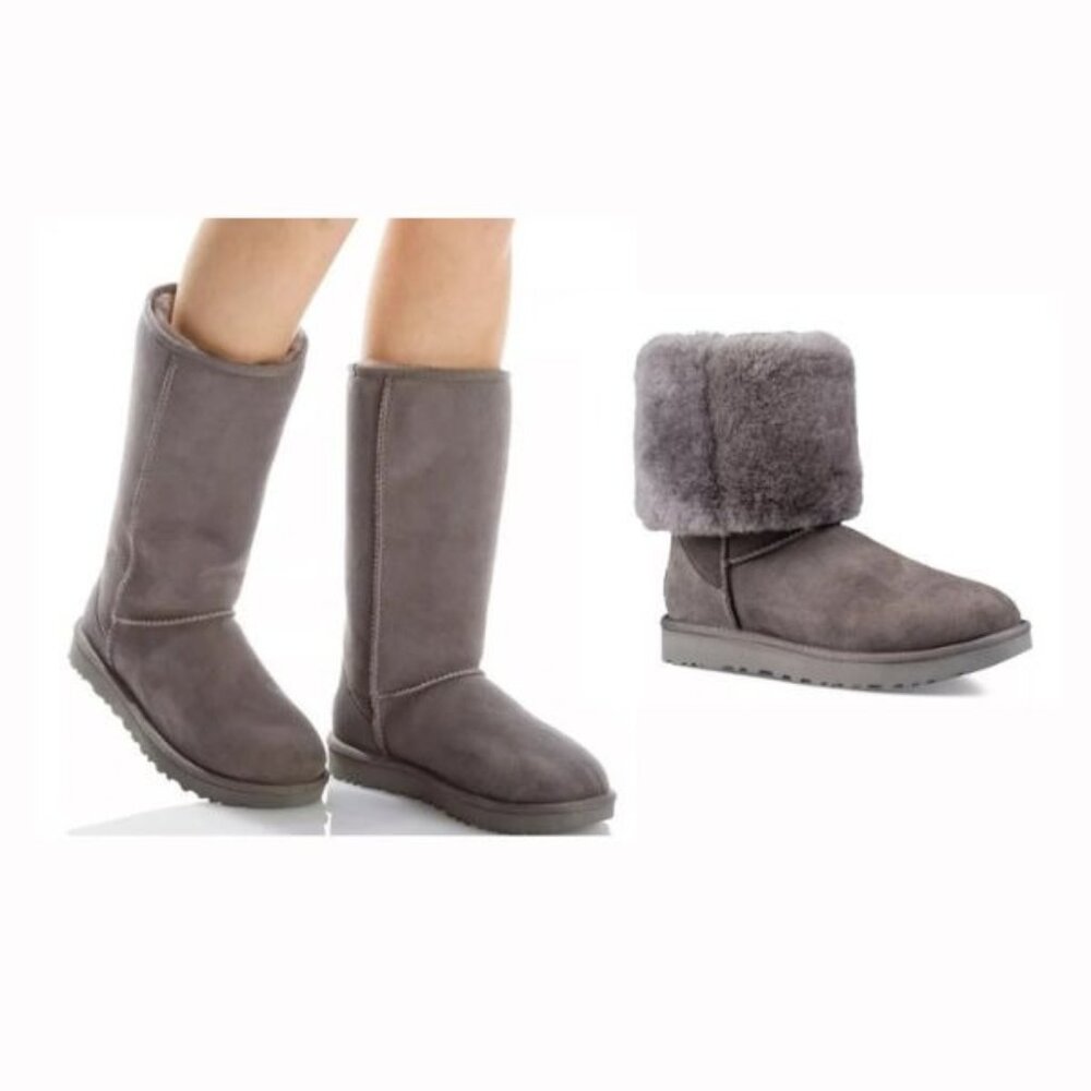 Ugg Australia Classic Tall Suede Sheepskin Boots Size 6 Chocolate Brown Winter